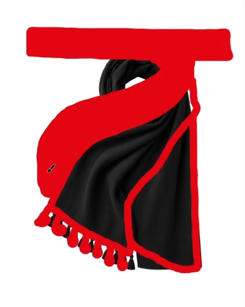 Scarf traced into the Bangla letter ব