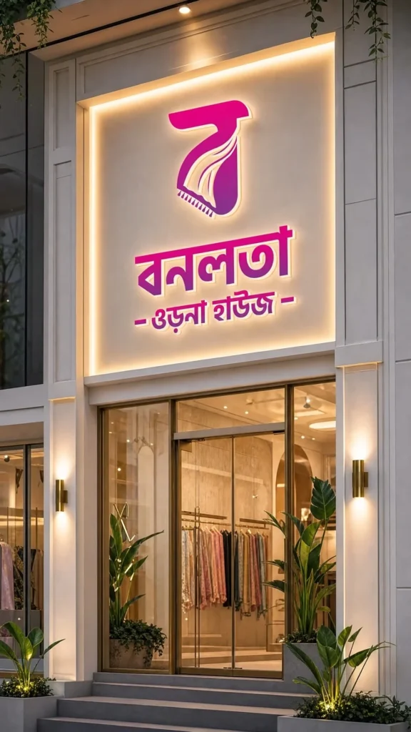 Bonolota Orna House illuminated shop front