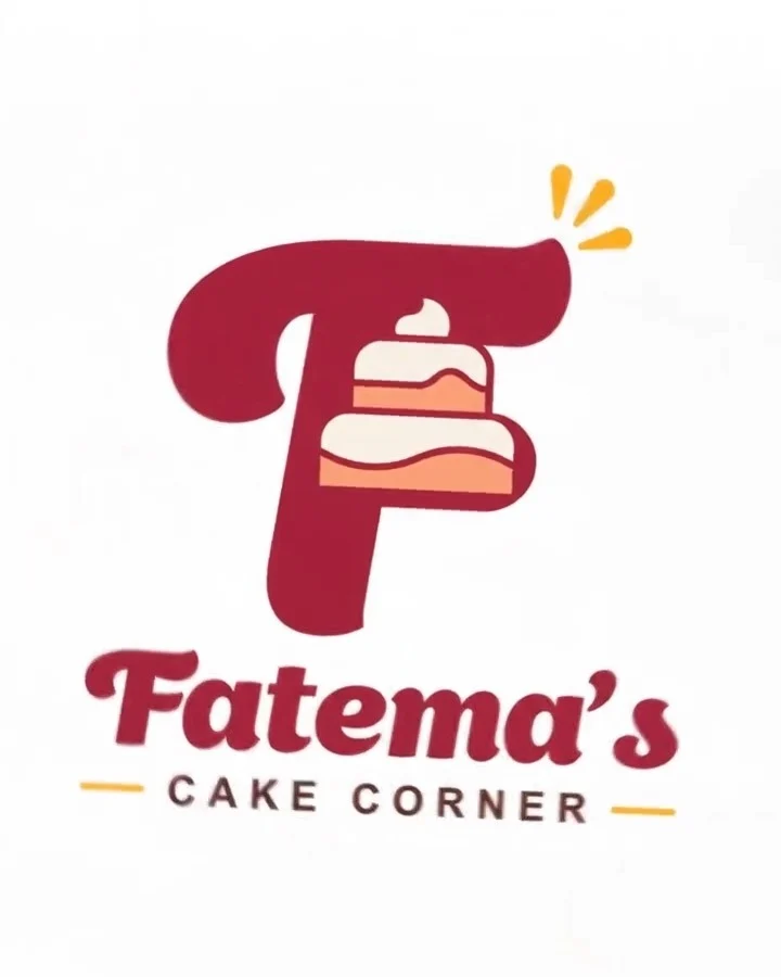 Fatema's Cake Corner logo in raspberry