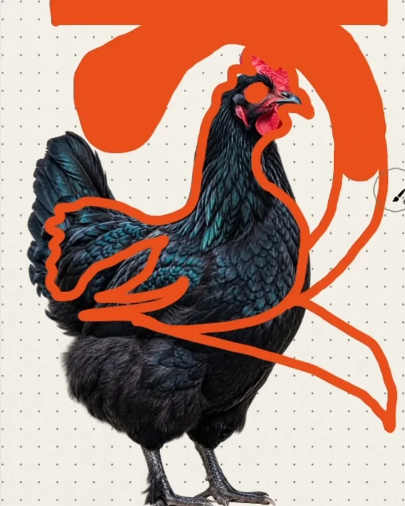 Hen traced into the Bangla letter হ