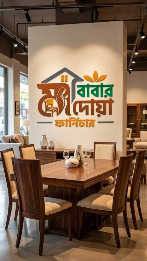 Ma Babar Doa Furniture showroom sign