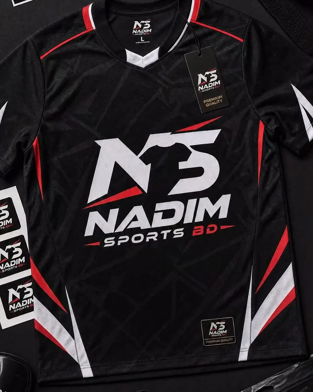 Nadim Sports BD logo on a black team jersey