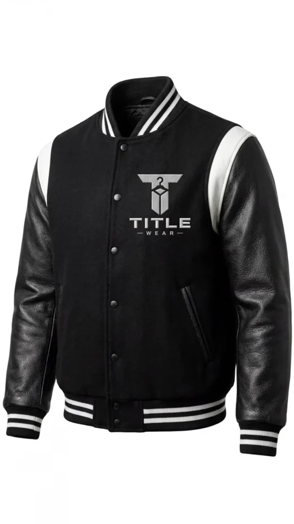 Title Wear logo on a varsity jacket