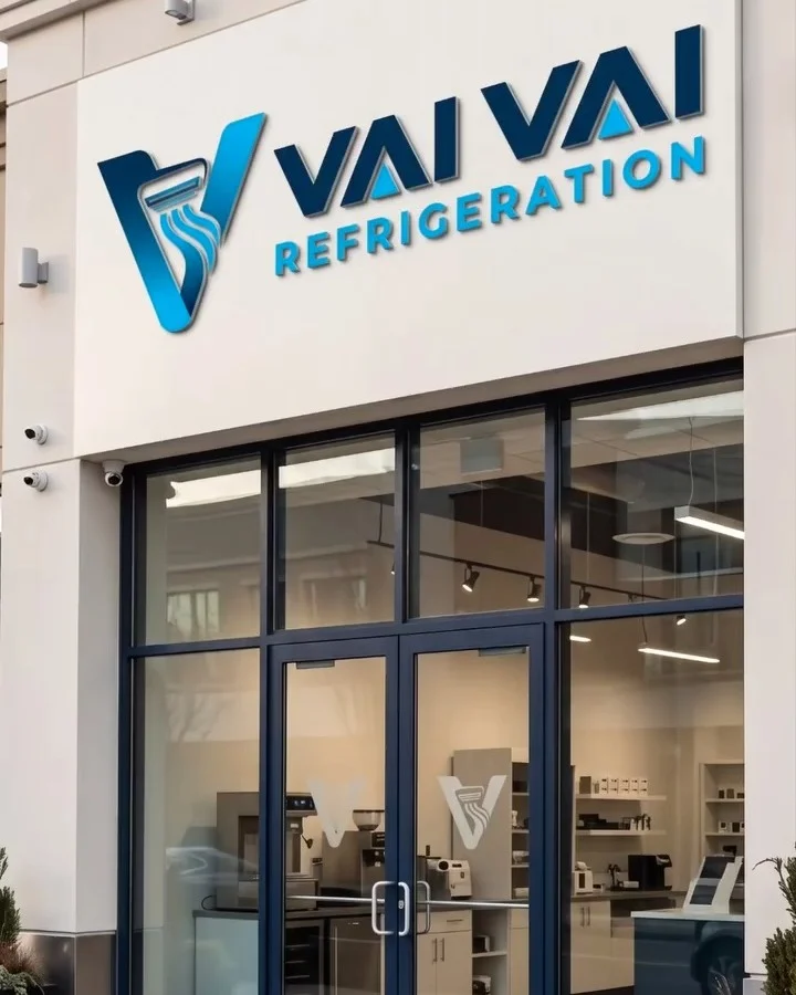 Vai Vai Refrigeration logo on a shop front