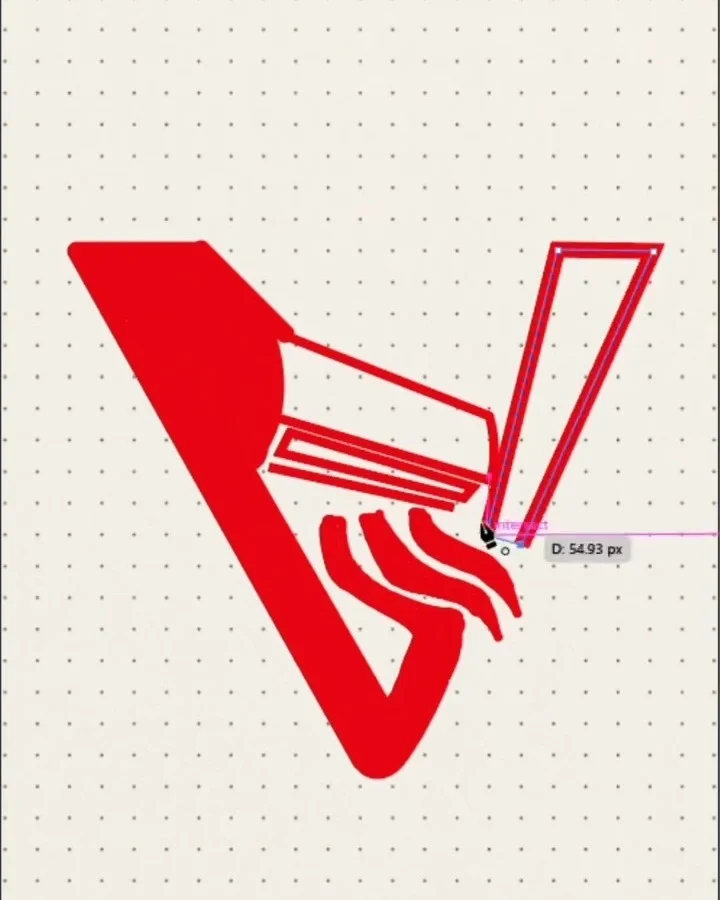 Air conditioner traced into the letter V